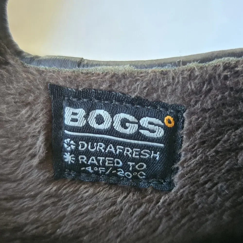 Bogs Boga Women's Tall Suede Fleece Lined Waterproof Winter Boots Brown Size 9.5
